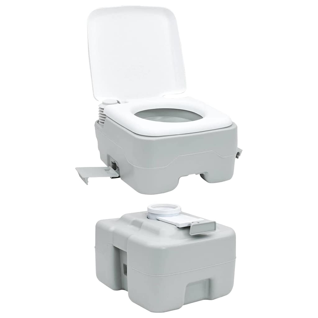 Camping Toilet Grey and White 41.5 x 36.5 x 42 cm Polyethylene
