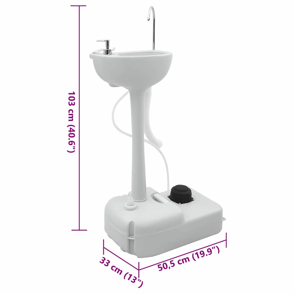 Camping Handwash Stand Grey 50.5 x 33 x 103 cm Plastic
