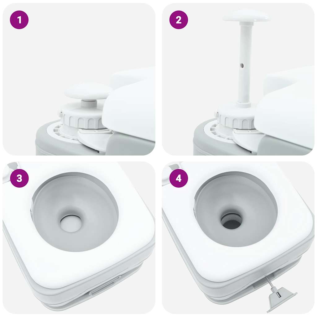 Camping Toilet Grey and White 41.5 x 36.5 x 30 cm Polyethylene
