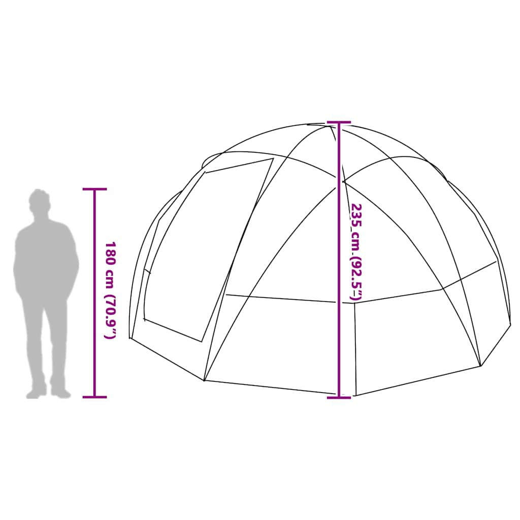 Dome Tent with Roof Green 475 x 475 x 235 cm Taffeta