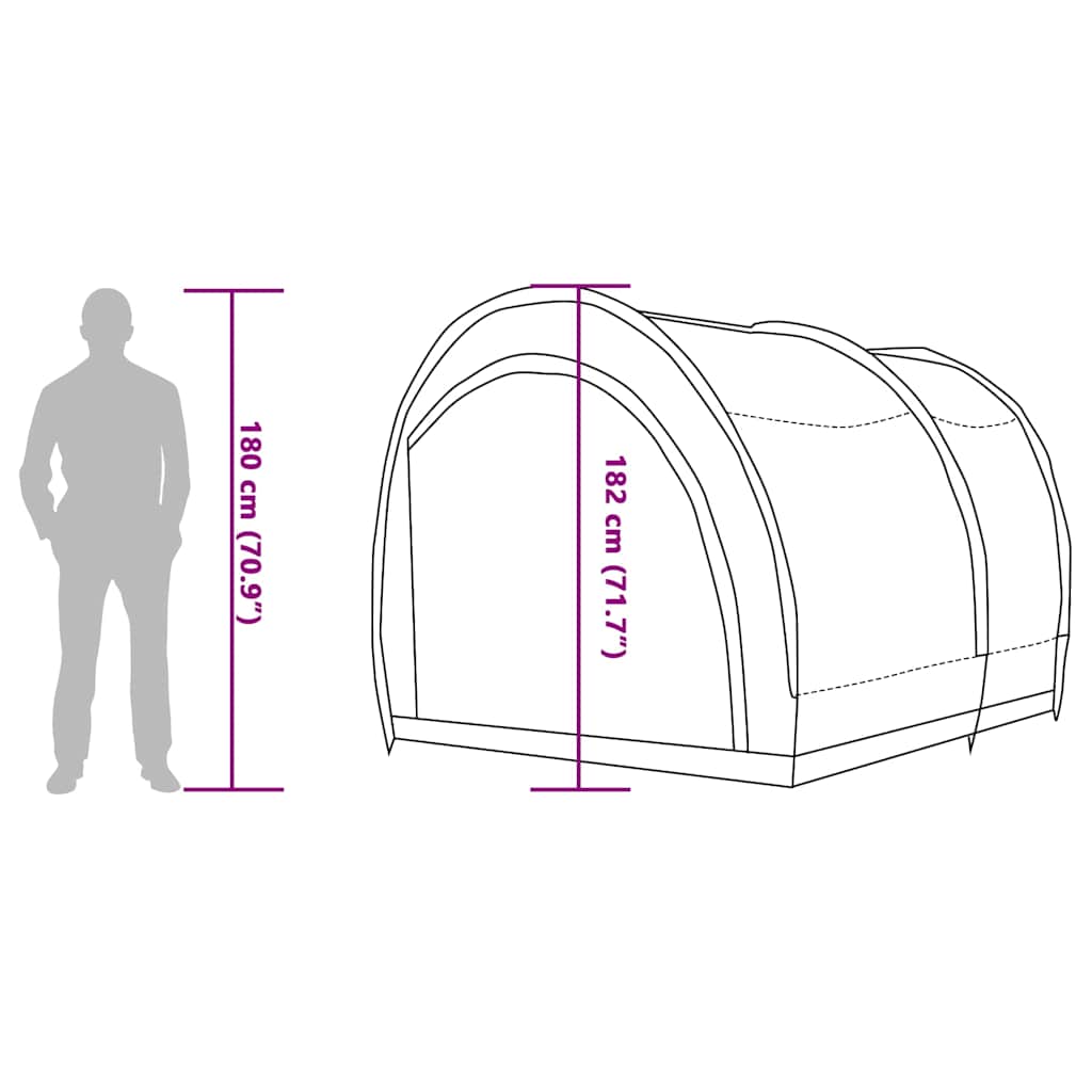 Bike Storage Tent Grey and Orange 256 x 222 x 182 cm Taffeta