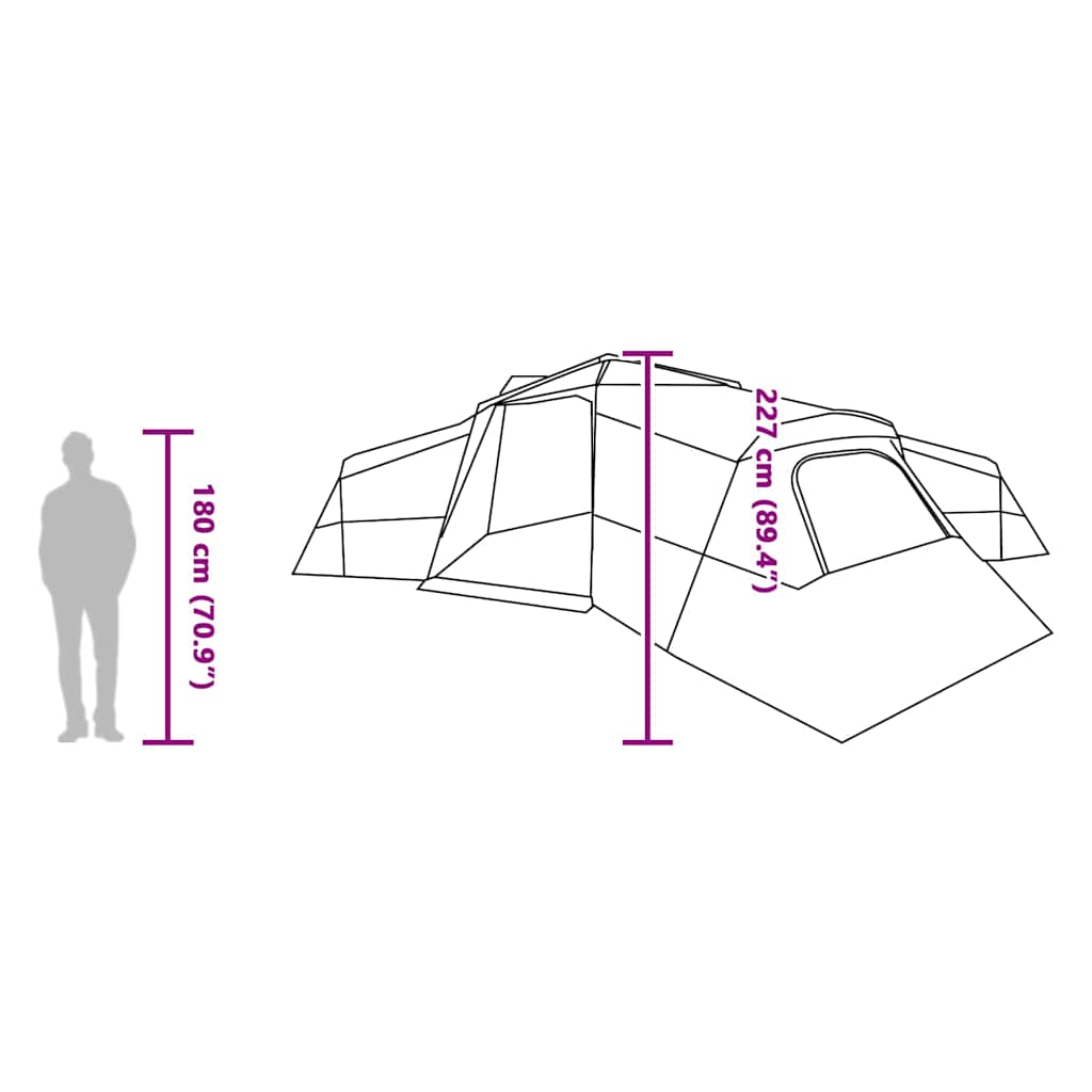 Family Tent with Roof Blue 833 x 585 x 216 cm Taffeta