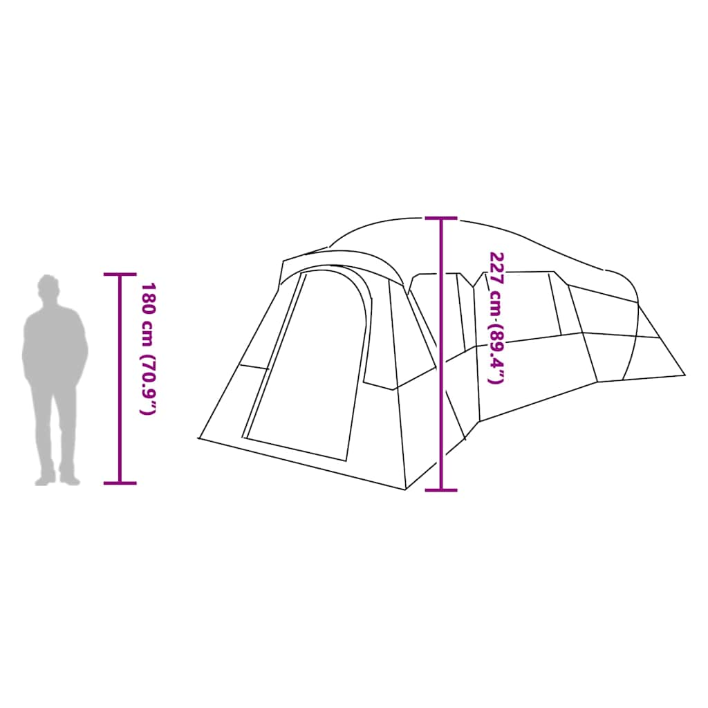 Family Tent 20-Person Waterproof Green Taffeta