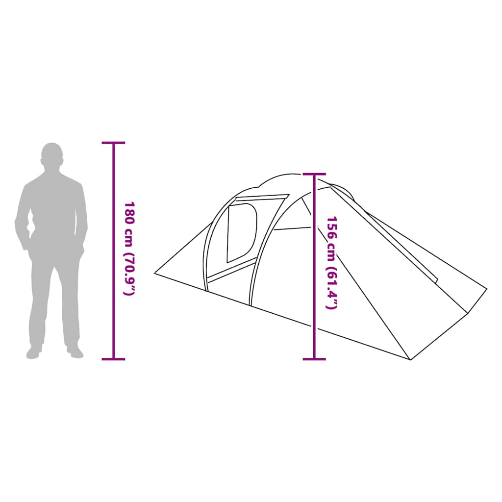 Tunnel tent with Roof Green 510 x 240 x 156 cm Taffeta