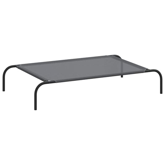 Elevated Dog Bed Grey 110x65x20 cm Textilene and Steel