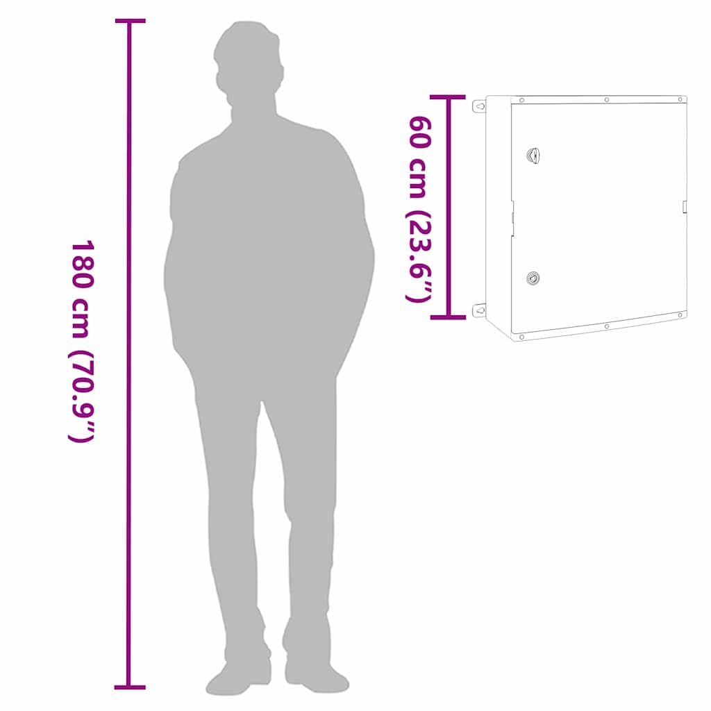 Control Cabinet Grey 57 x 23 x 60 cm ABS Plastic