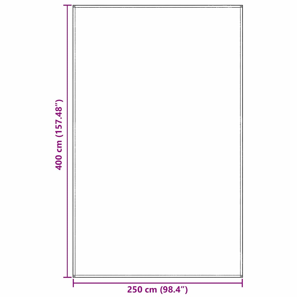Tent Carpet Folding Manual Light Grey 400 x 250 cm Polyethylene