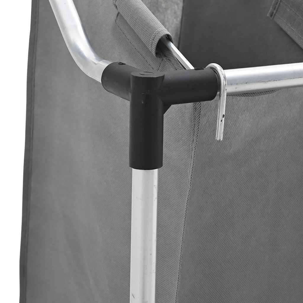 Laundry Basket with Wheels 4 Compartments Grey