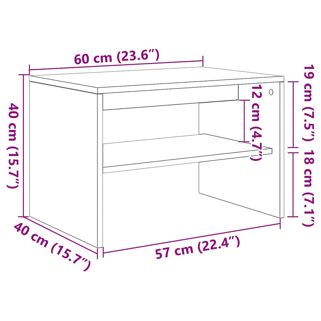 TV Cabinet Brown Oak 60x40x40 cm Engineered Wood