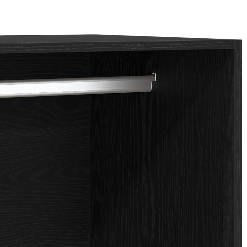 Wardrobe with Shelf Black oak 100 x 50 x 200 cm Engineered wood