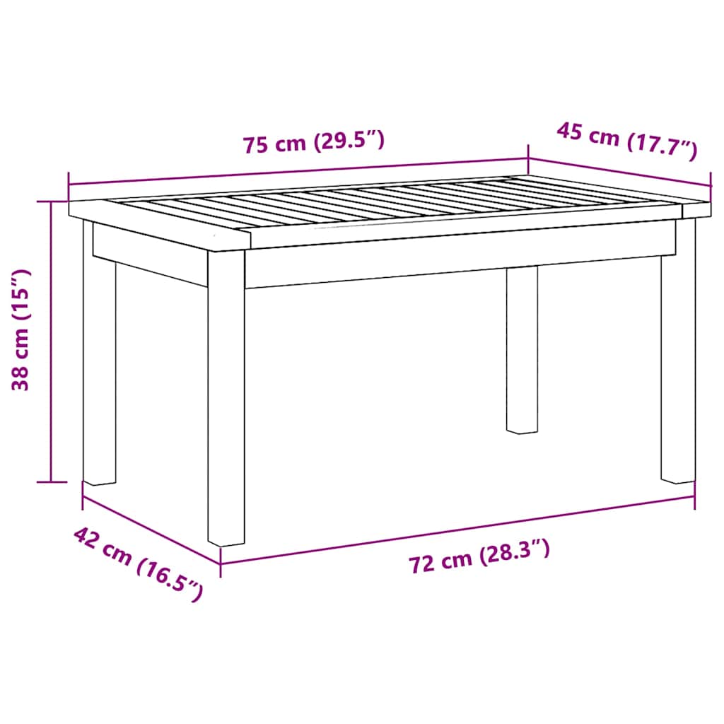 Coffee Table Oil Natural Solid Acacia Wood