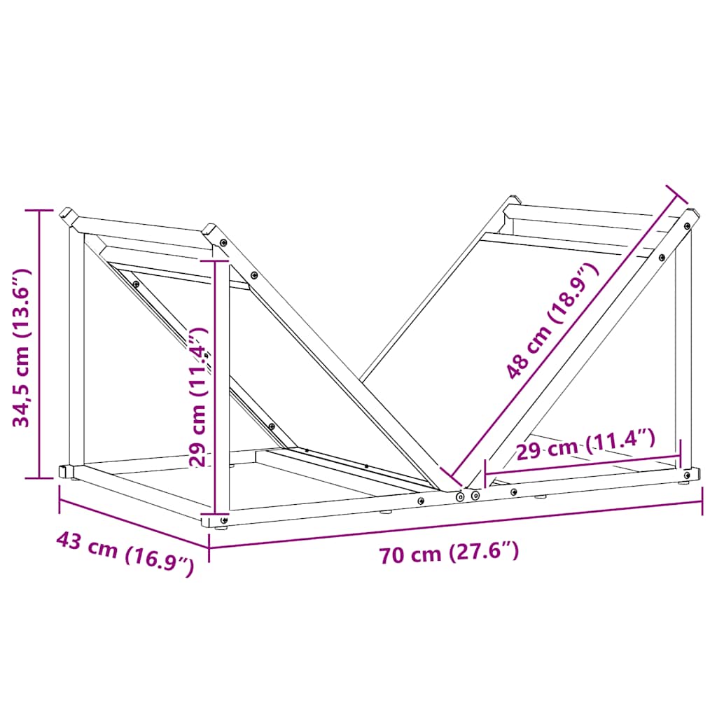 Firewood Rack Olive Green 70x43x34.5 cm Cold-rolled steel