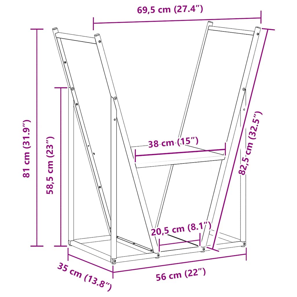 Firewood Rack Olive Green 69.5x35x81 cm Cold-rolled steel