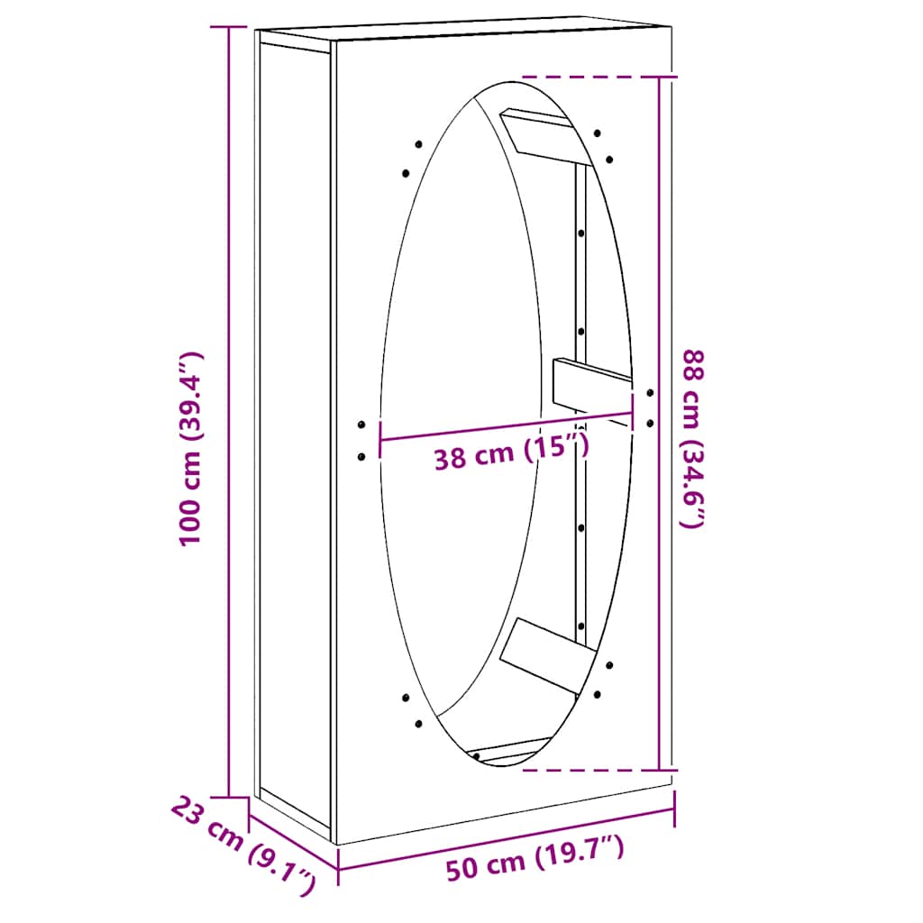 Firewood Rack Black 50x23x100 cm Cold-rolled steel