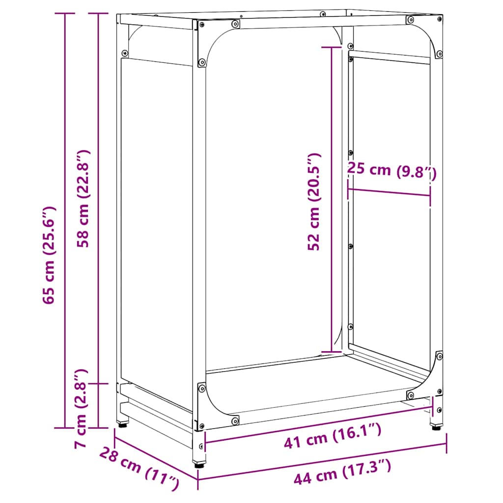 Firewood Rack Olive Green 44x28x65 cm Cold-rolled steel
