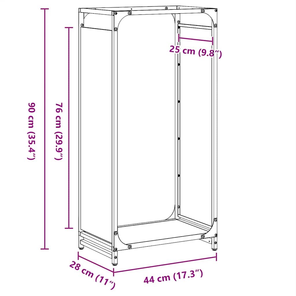 Firewood Rack Olive Green 44x28x90 cm Cold-rolled steel