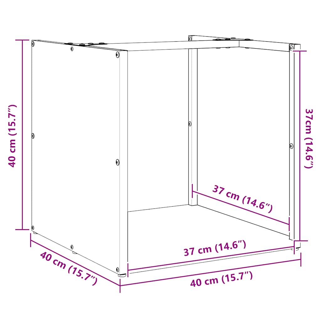 Firewood Rack White 40x40x40 cm Cold-rolled steel