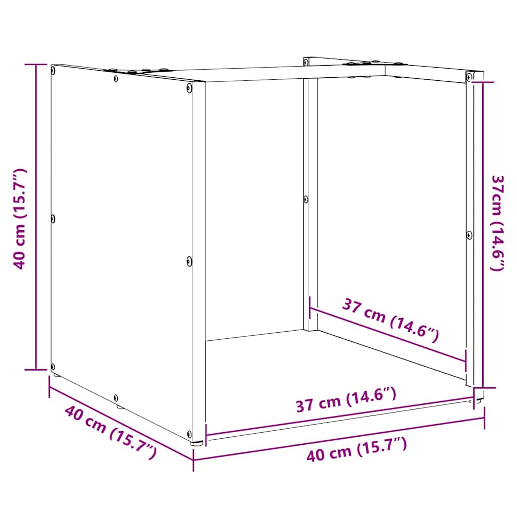 Firewood Rack 40x40x40 cm Stainless Steel