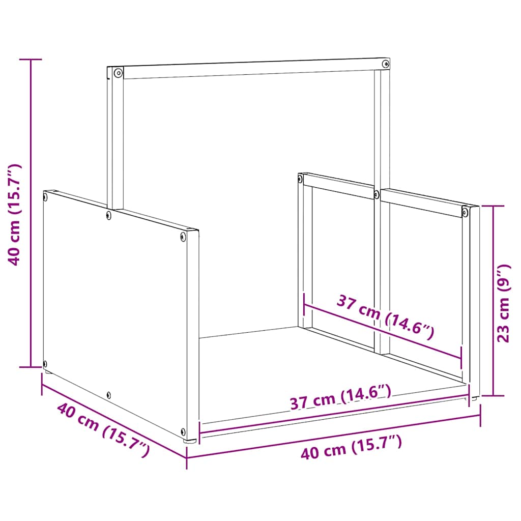 Firewood Rack Olive Green 40x40x40 cm Cold-rolled steel