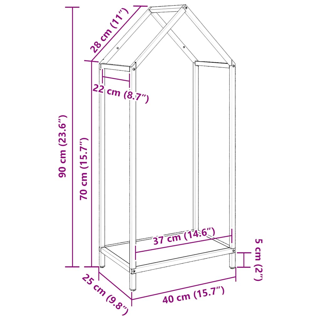Firewood Rack Anthracite 40x25x90 cm Cold-rolled steel