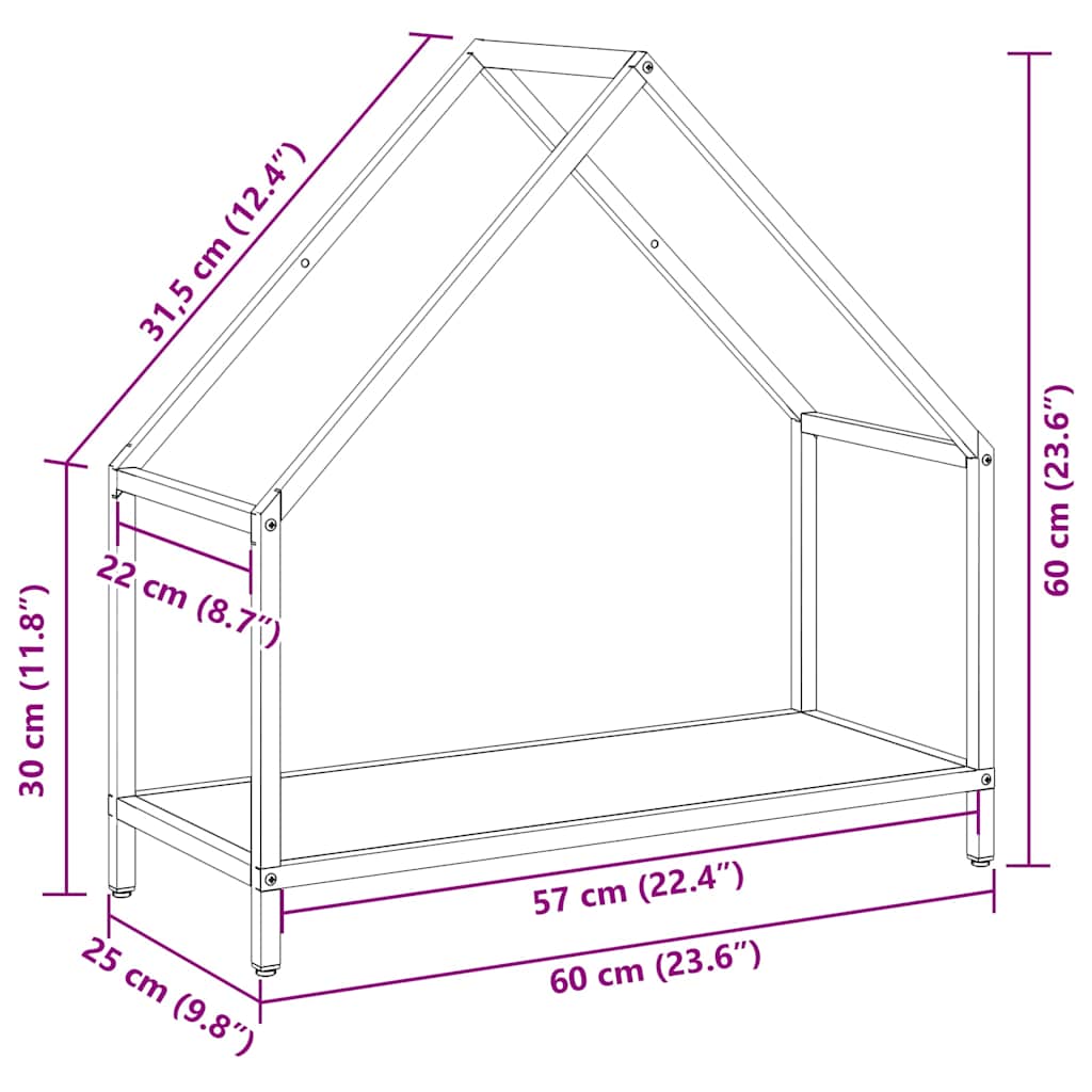 Firewood Rack White 60x25x60 cm Cold-rolled steel