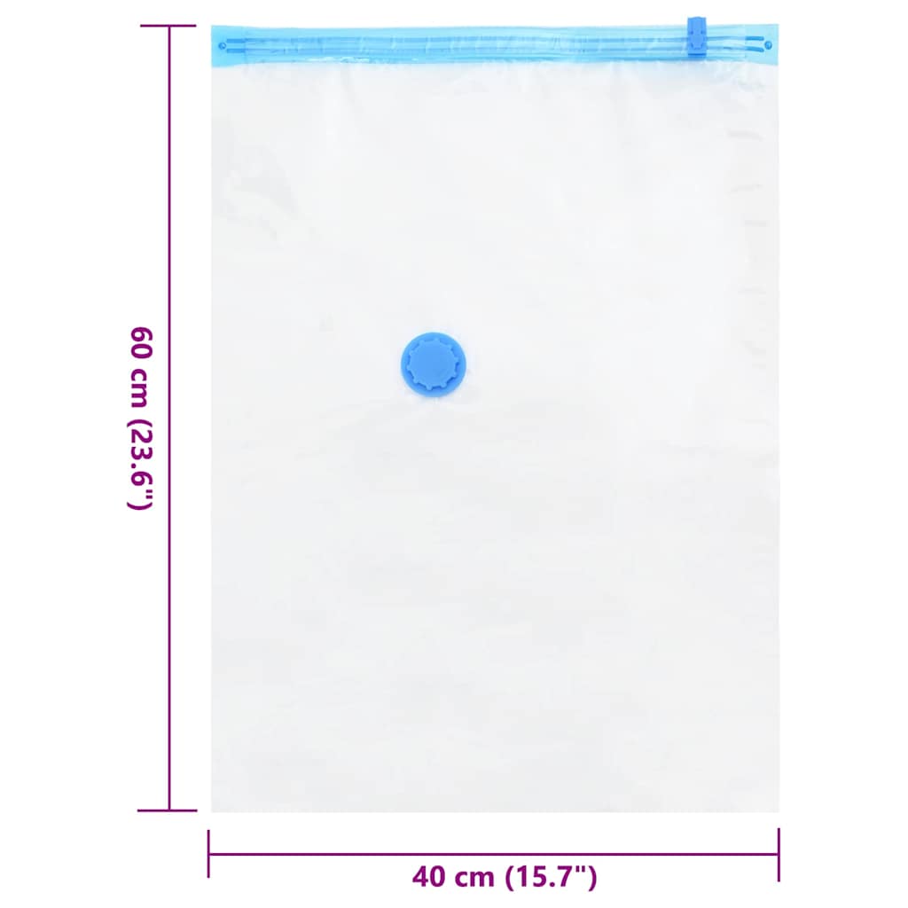 Storage Bags 5 pcs Transparent and Blue 60 x 40 cm