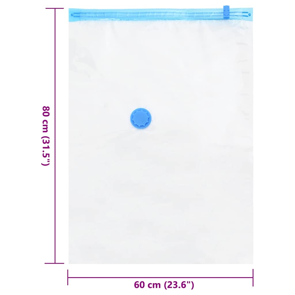 Storage Bags 5 pcs Transparent and Blue 80 x 60 cm