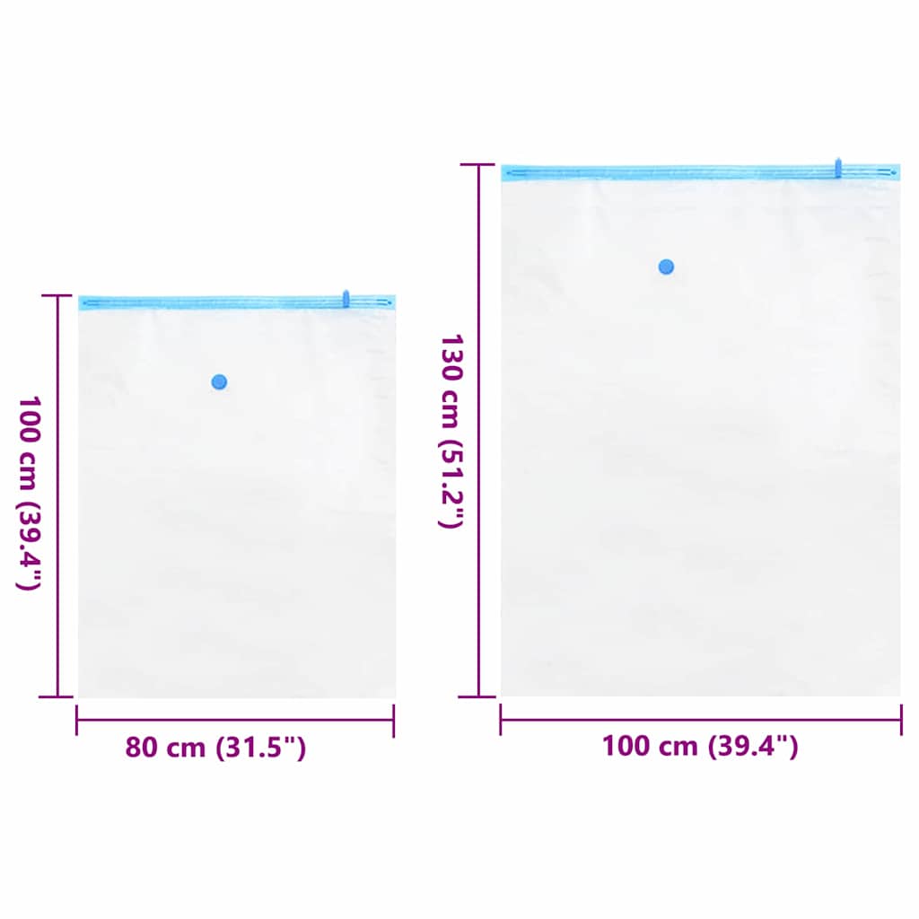 Storage Bags 5 pcs Transparent and Blue 130 x 100 cm