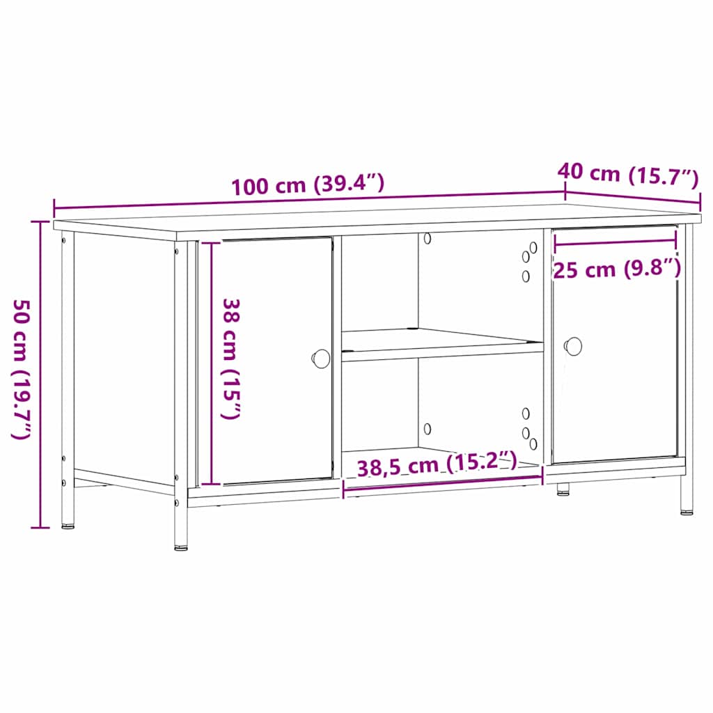 TV Cabinet 100 x 40 x 50 cm Old wood Engineered wood