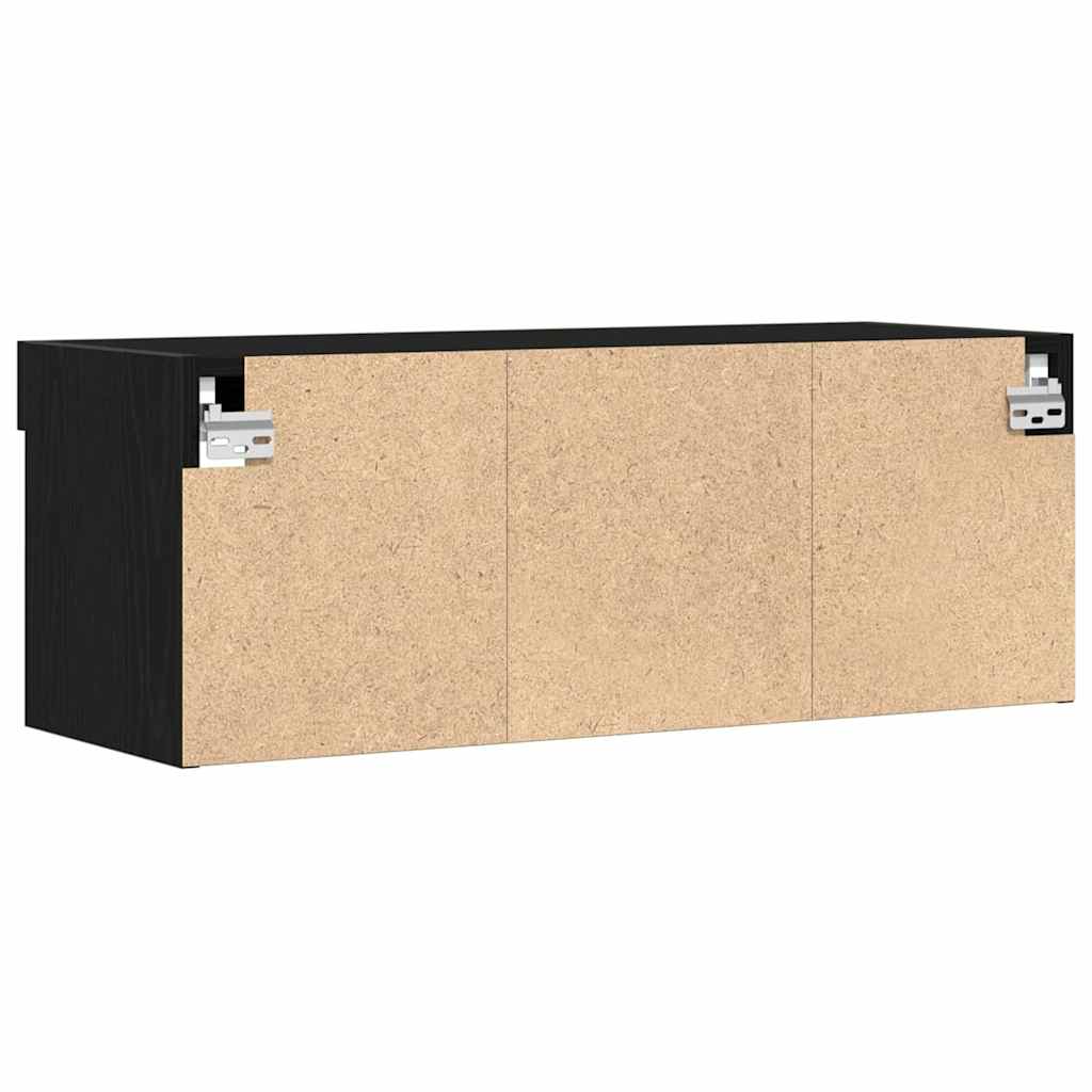 TV Cabinet Set 80 x 30 x 30 cm Black Oak Engineered Wood