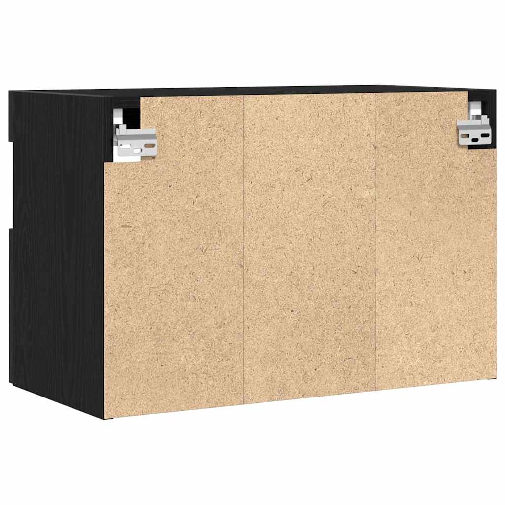 TV Wall Cabinet 2 pcs Black oak Engineered Wood