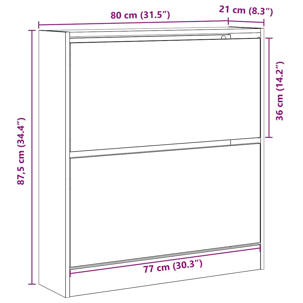 Shoe Cabinet 80 x 21 x 87.5 cm Engineered Wood Old Wood