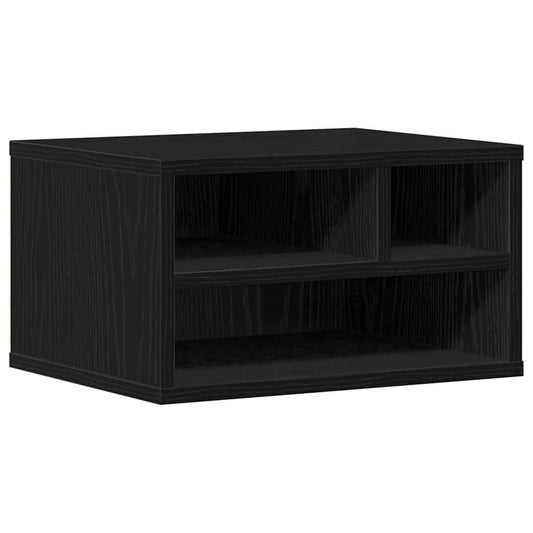 Printer Stand Black Oak 40 x 32 x 22.5 cm Engineered Wood