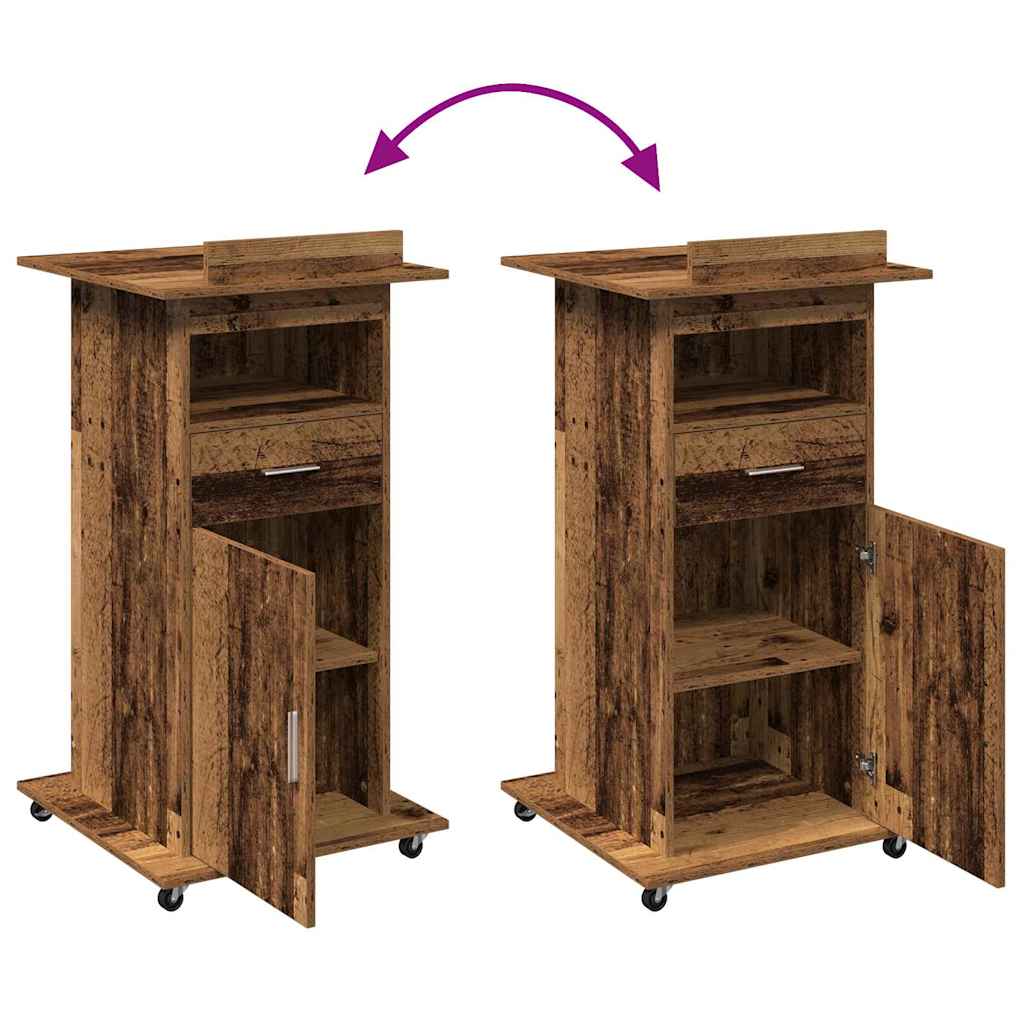 Podium Old Wood Engineered Wood 55 x 55 x 107 cm