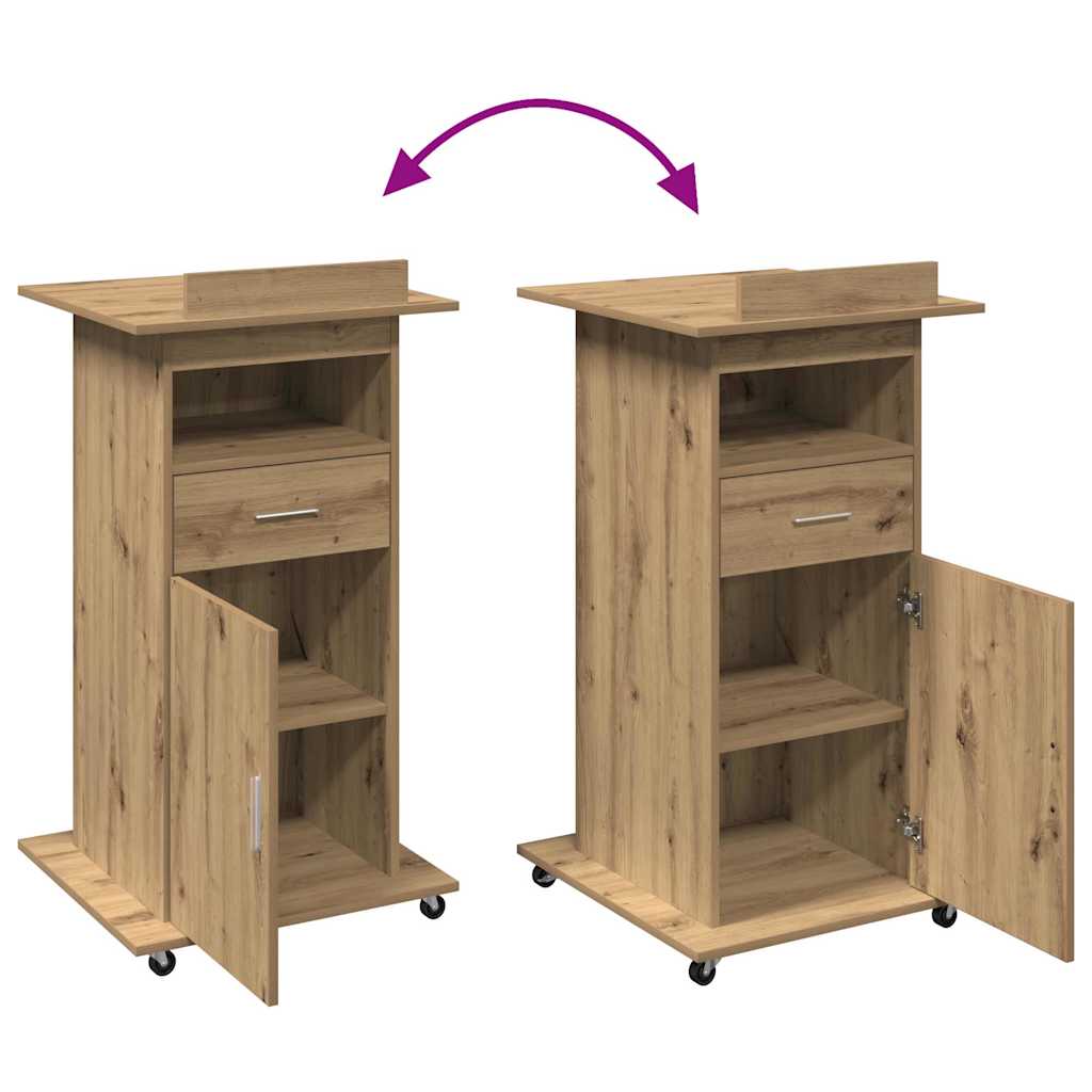 Podium Artisan Oak Engineered Wood 55 x 55 x 107 cm