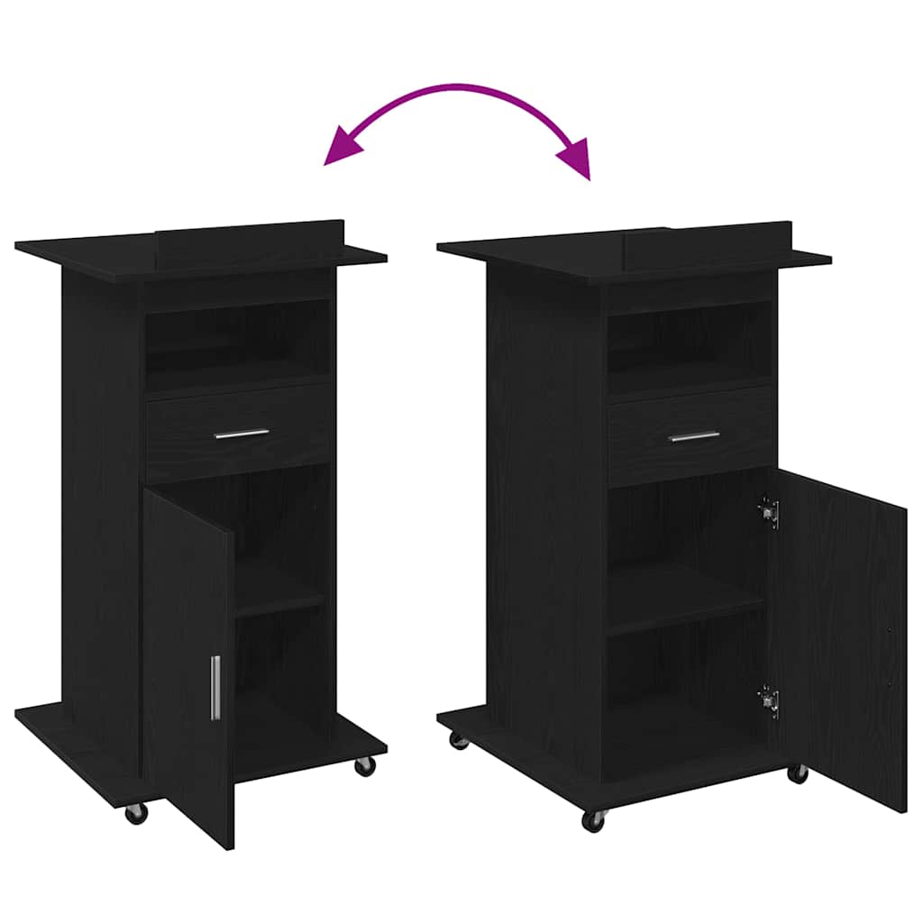 Podium Black Oak Engineered Wood 55 x 55 x 107 cm
