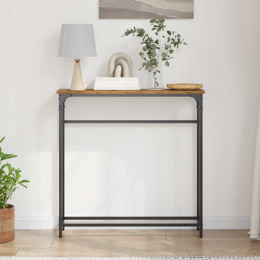 Console Table with Shelf Old Wood 75 x 19.5 x 75 cm