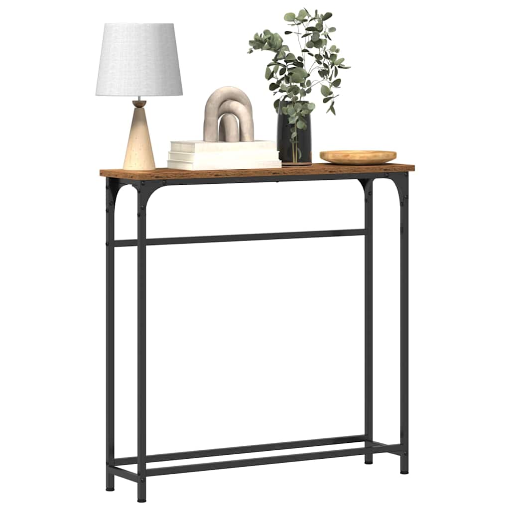 Console Table with Shelf Old Wood 75 x 19.5 x 75 cm