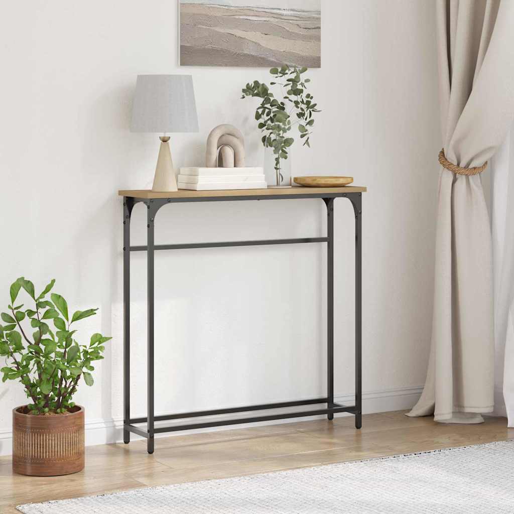 Console Table with Shelf Artisan oak 75 x 19.5 x 75 cm