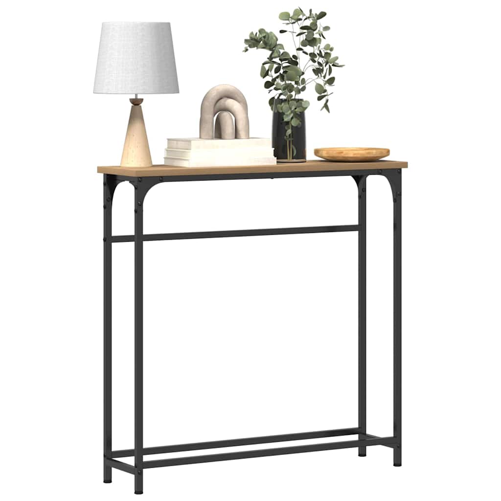 Console Table with Shelf Artisan oak 75 x 19.5 x 75 cm