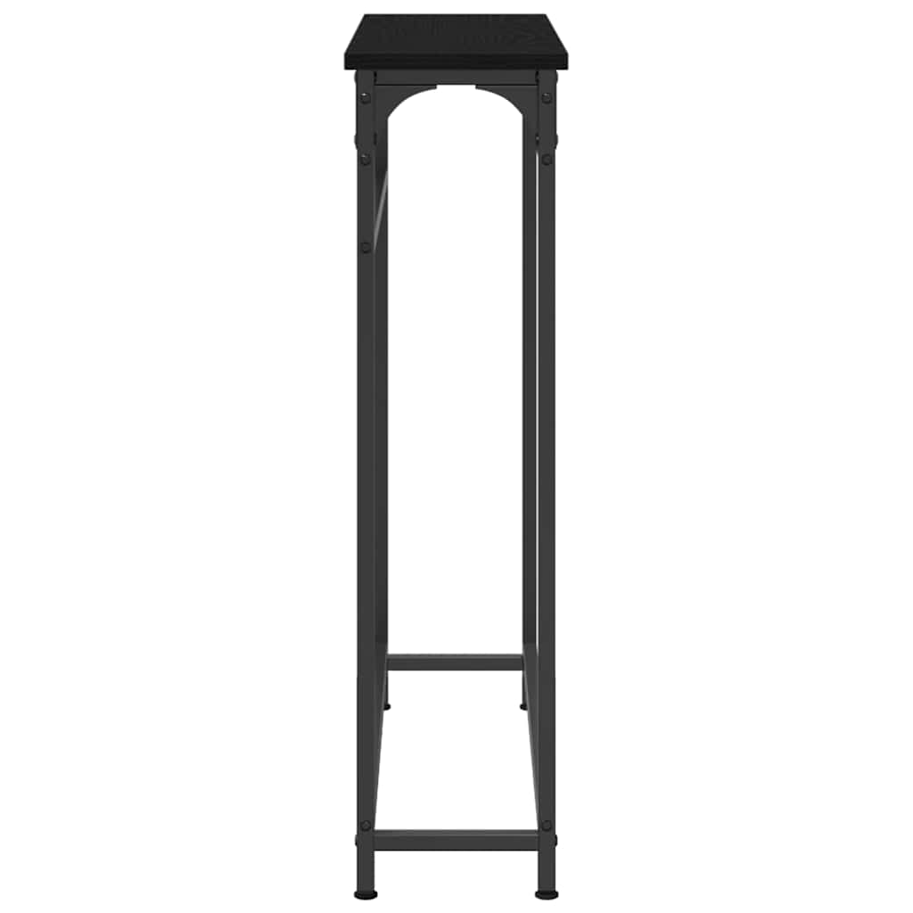 Console Table with Shelf Black oak 75 x 19.5 x 75 cm