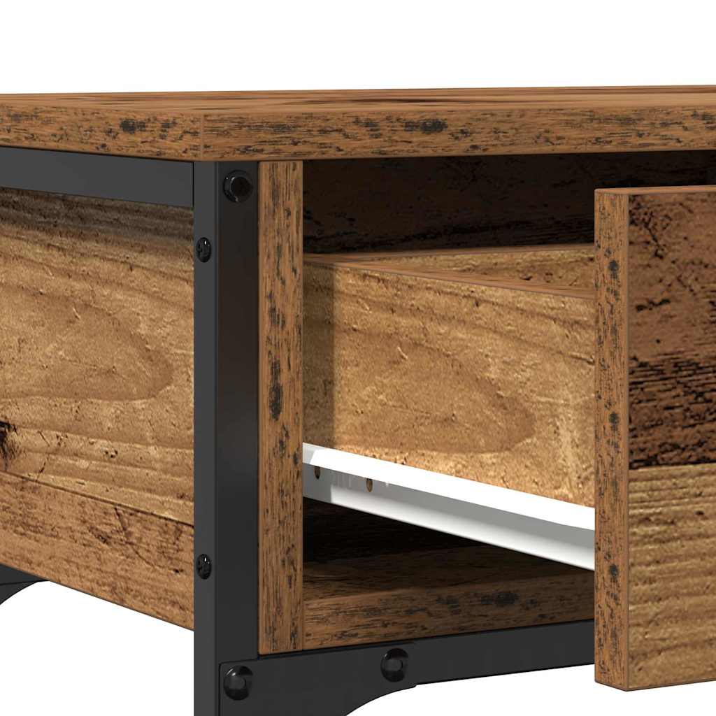 Console Table with Drawer with Shelf Old wood 100 x 25 x 75 cm