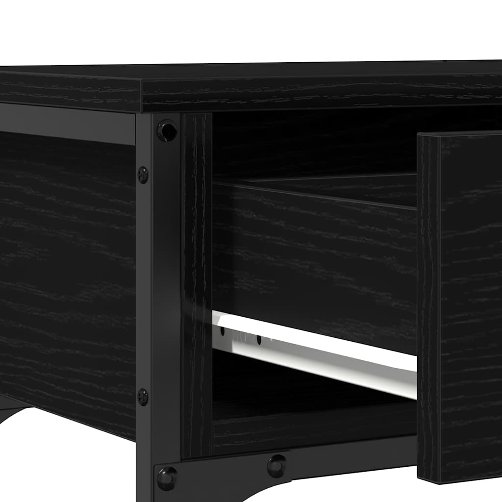 Console Table with Drawer Black oak 72.5 x 25 x 75 cm