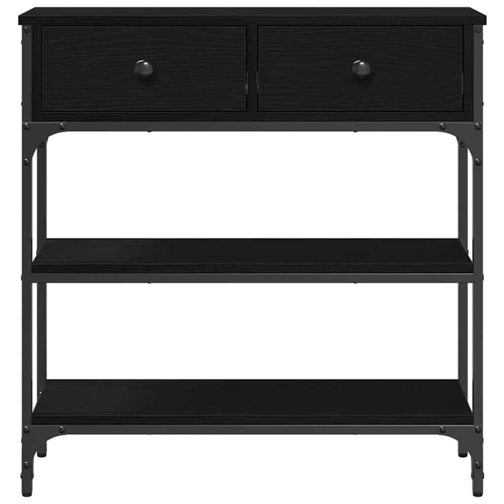 Console Table with Drawer Black oak 72.5 x 25 x 75 cm