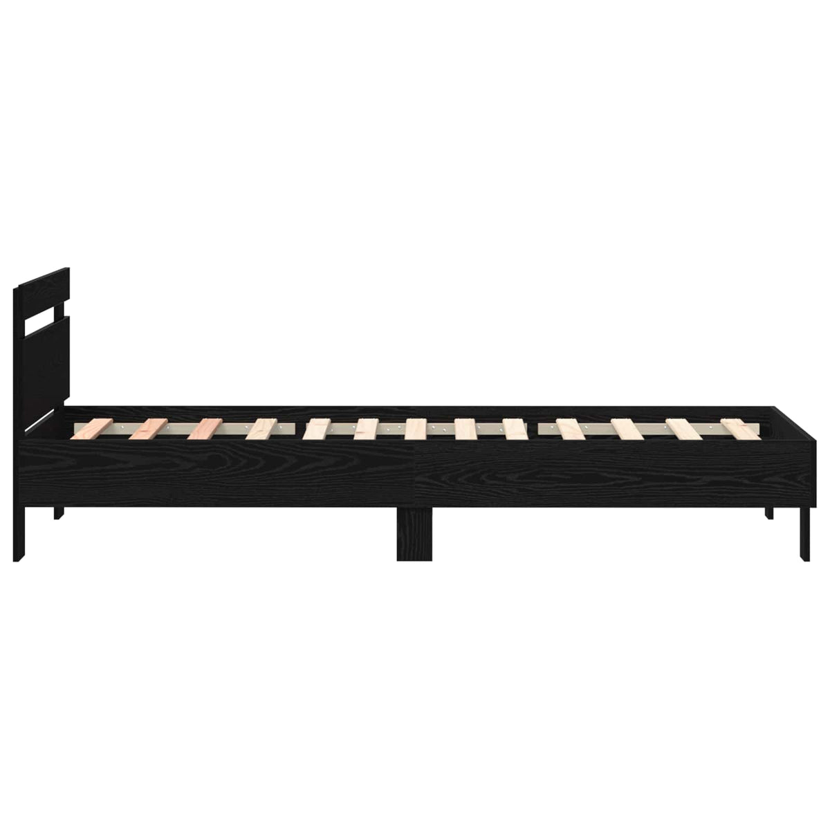 Bed Frame with Headboard Black Oak 90 x 190 cm Engineered Wood