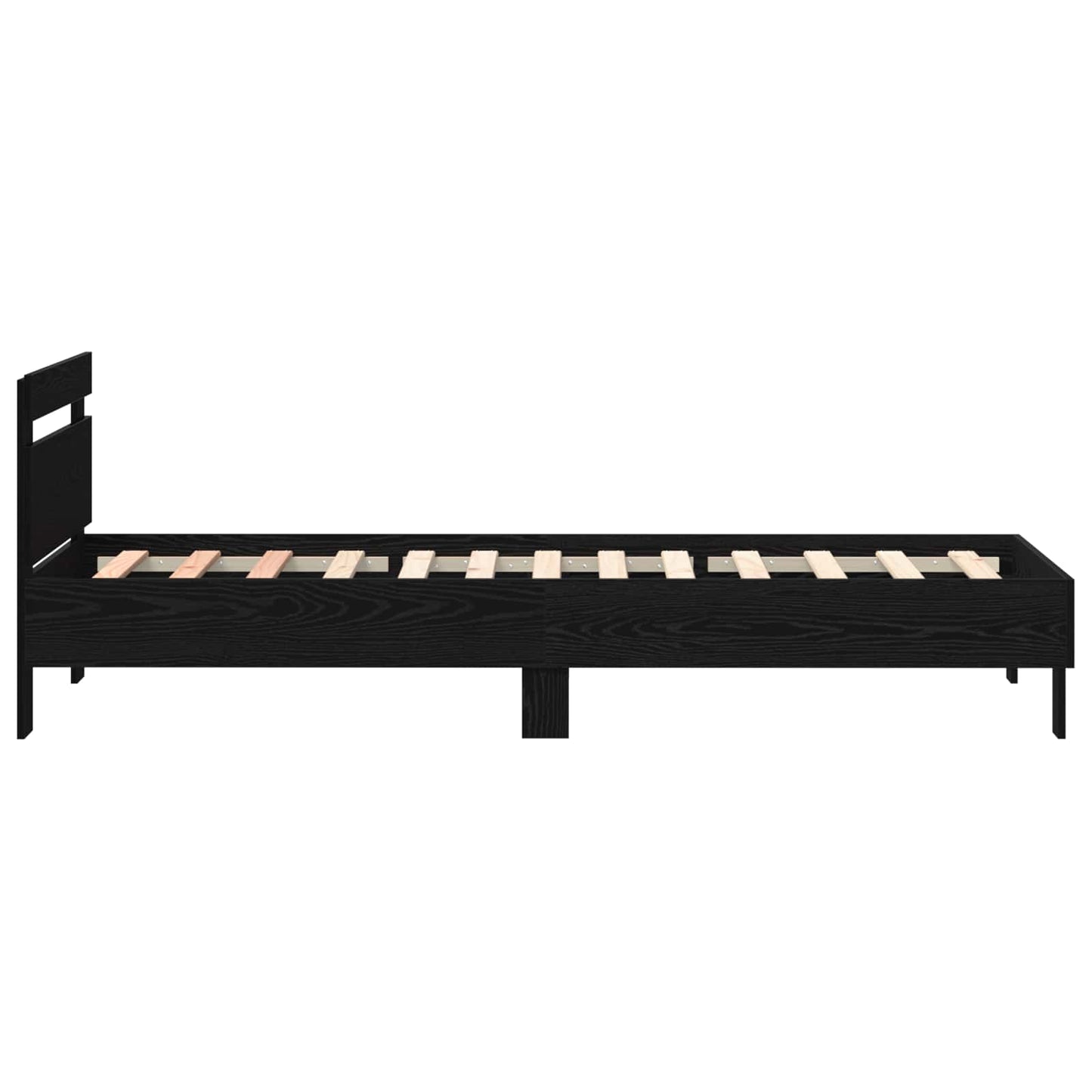Bed Frame with LED Black Oak 90 x 190 cm Engineered Wood