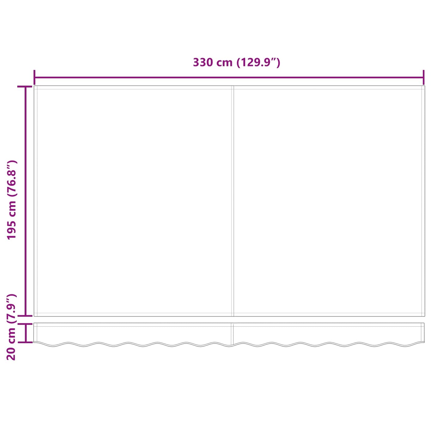 Retractable Awning Cream 350 x 200 cm Fabric