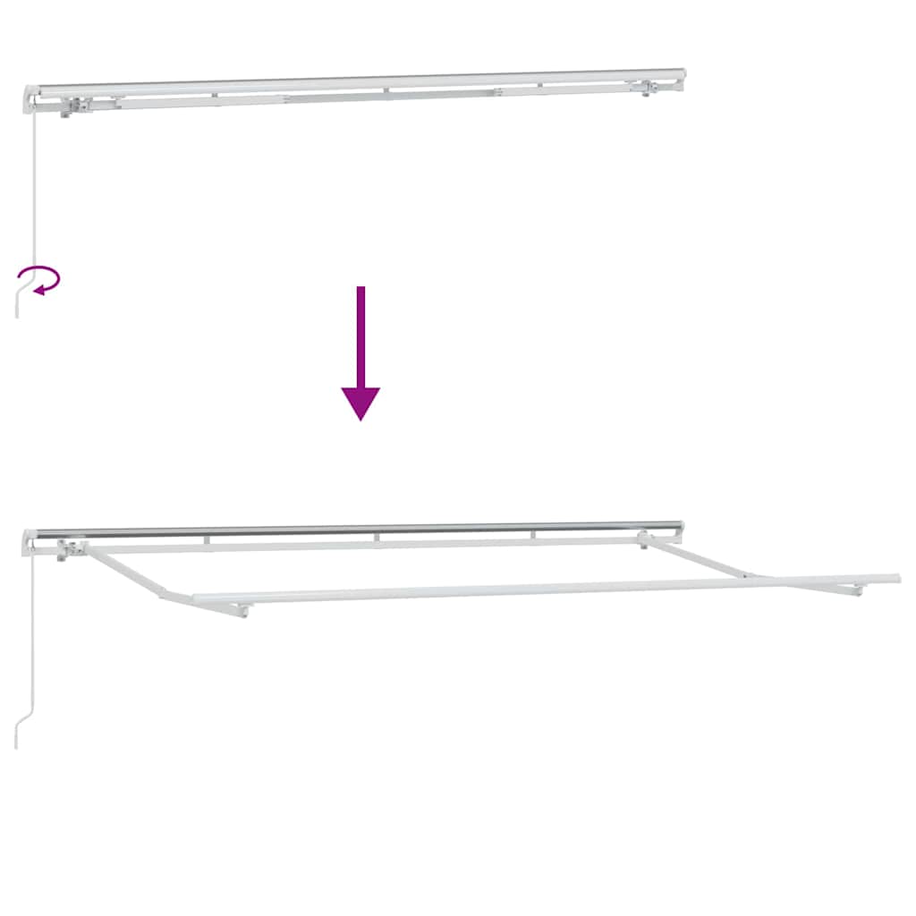Retractable Awning Cream 350 x 200 cm Polyester and Aluminium