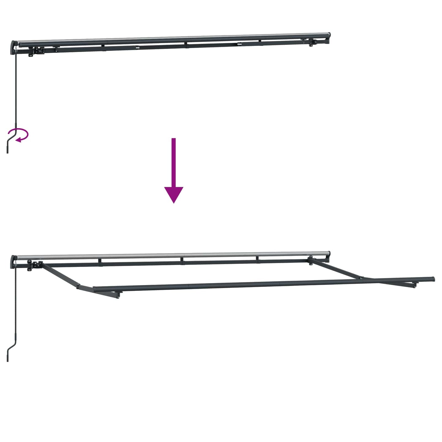 Retractable Awning Anthracite 350 x 200 cm