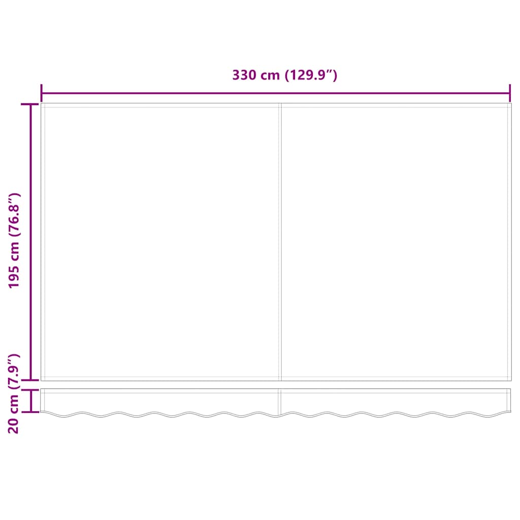 Awning Frame Brown 350 x 200 cm Polyester with PU coating